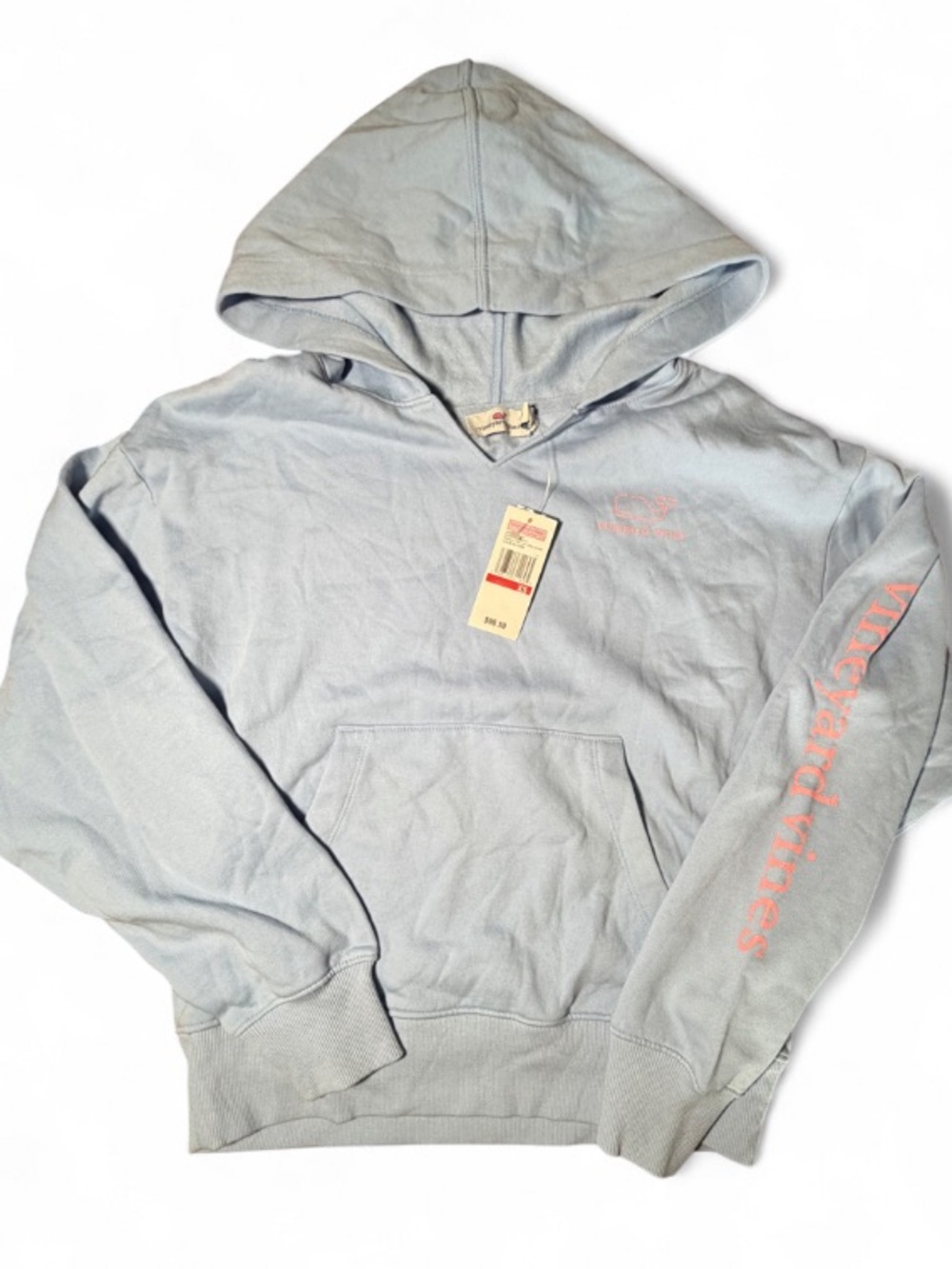 NWT Vineyard Vines Vintage Whale Hoodie XS Calm Waters Blue Pink Logo - Picture 3 of 7